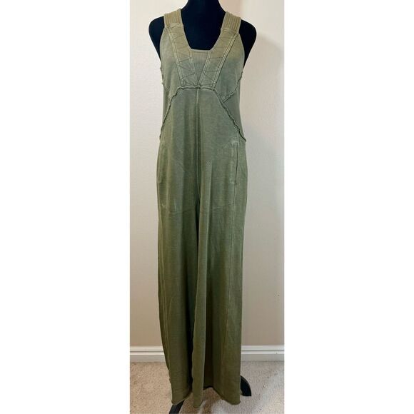 Daily Practice by Anthropologie Palmra Moss Green Wide Leg Jumpsuit Romper XXS - Picture 3 of 15